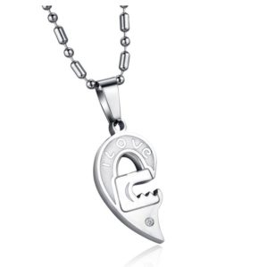 Titanium Steel Couple Necklace Pendant